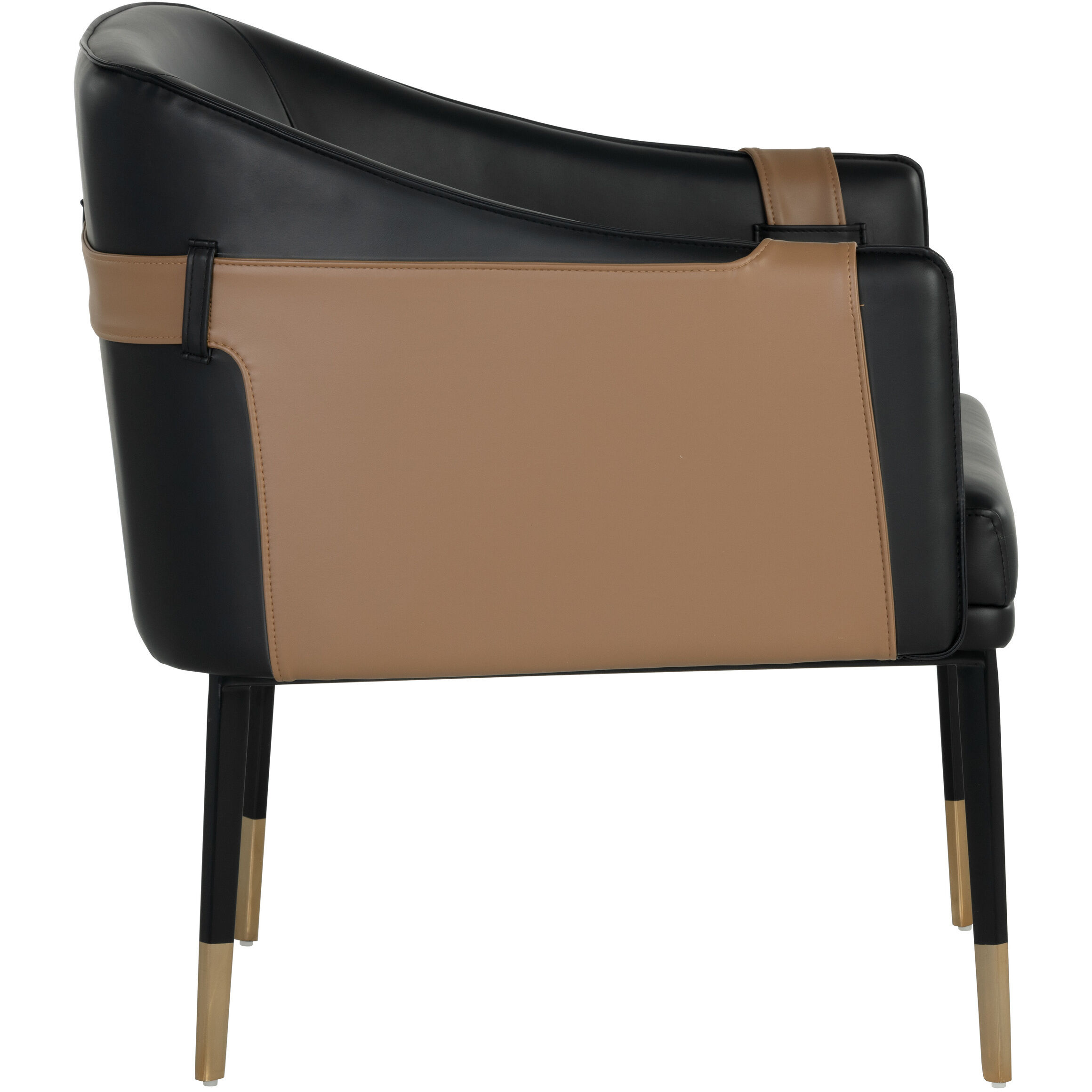 Carter Napa Black / Napa Cognac Lounge Chair